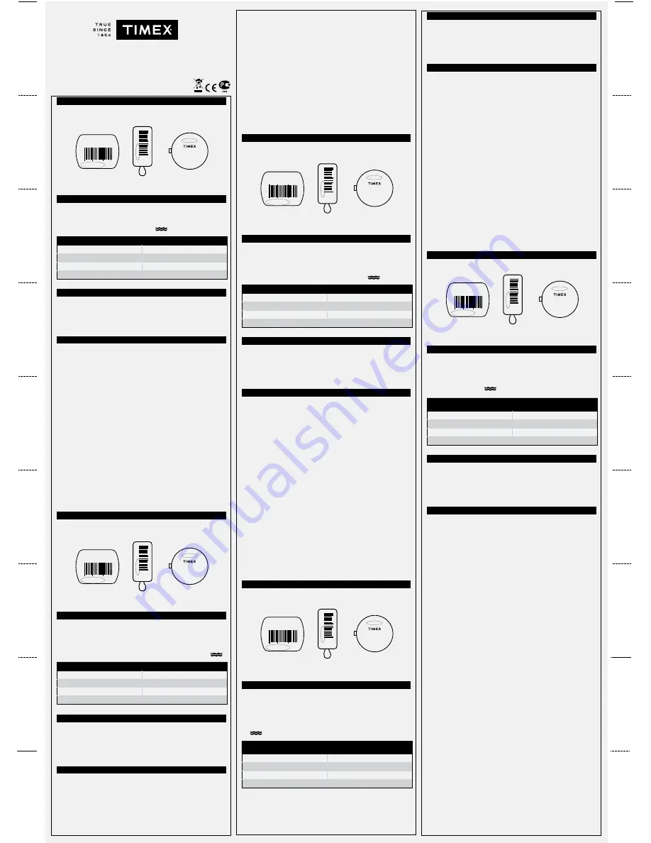 Timex W154 Instructions Manual Download Page 1