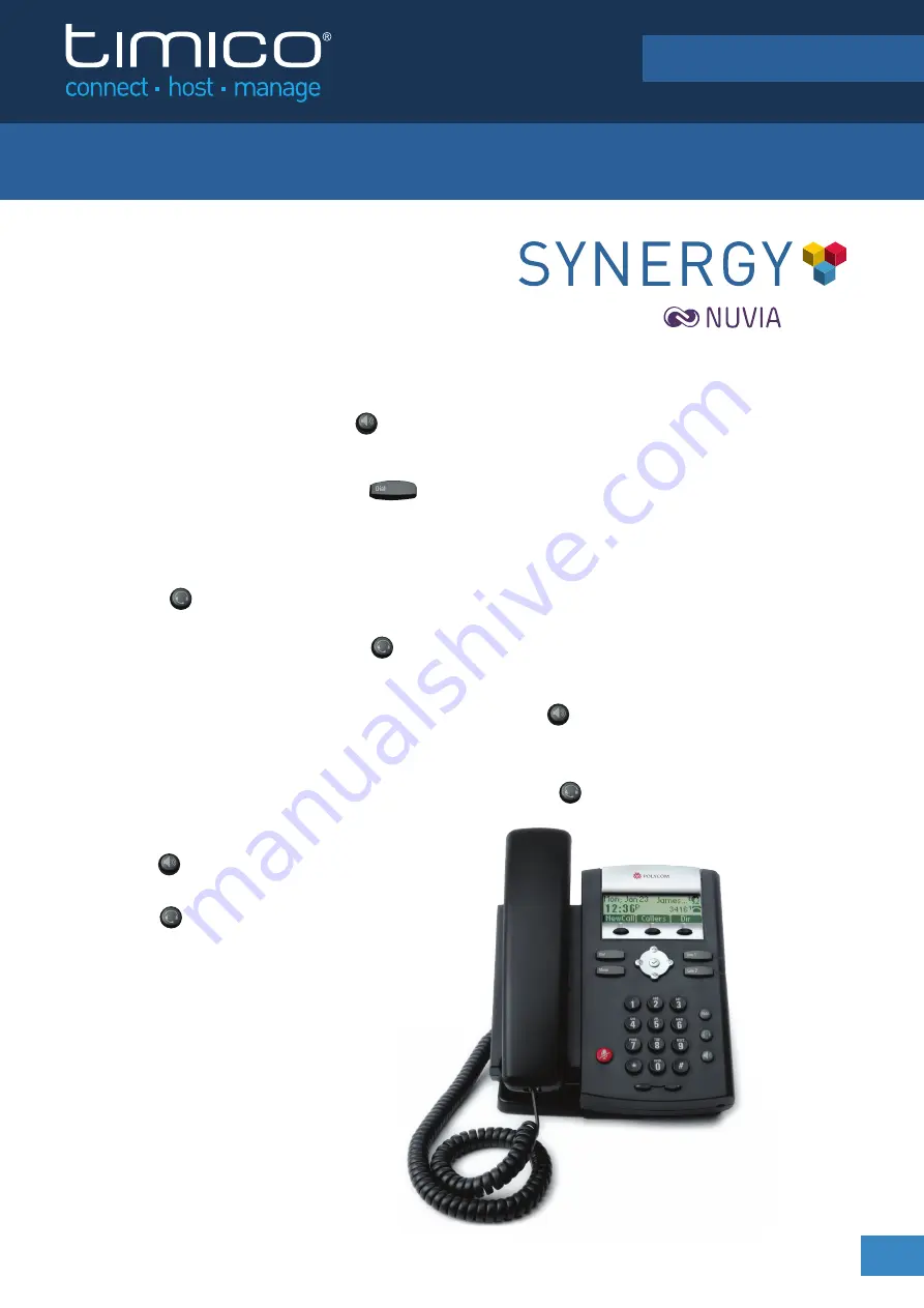 Timico Polycom SoundPoint IP 33X Reference Manual Download Page 2