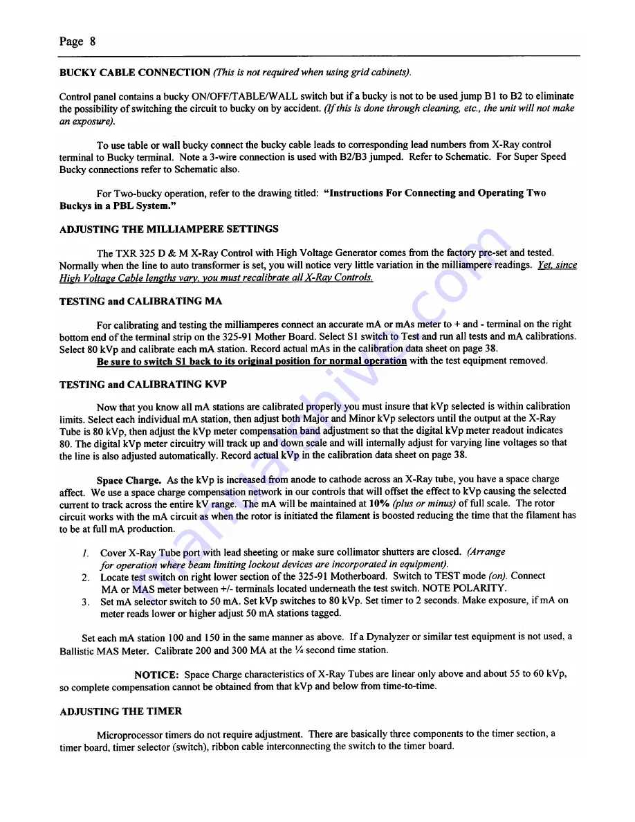 TINGLE X-RAY PRODUCTS TXR-325D User Assembler Manual Download Page 10