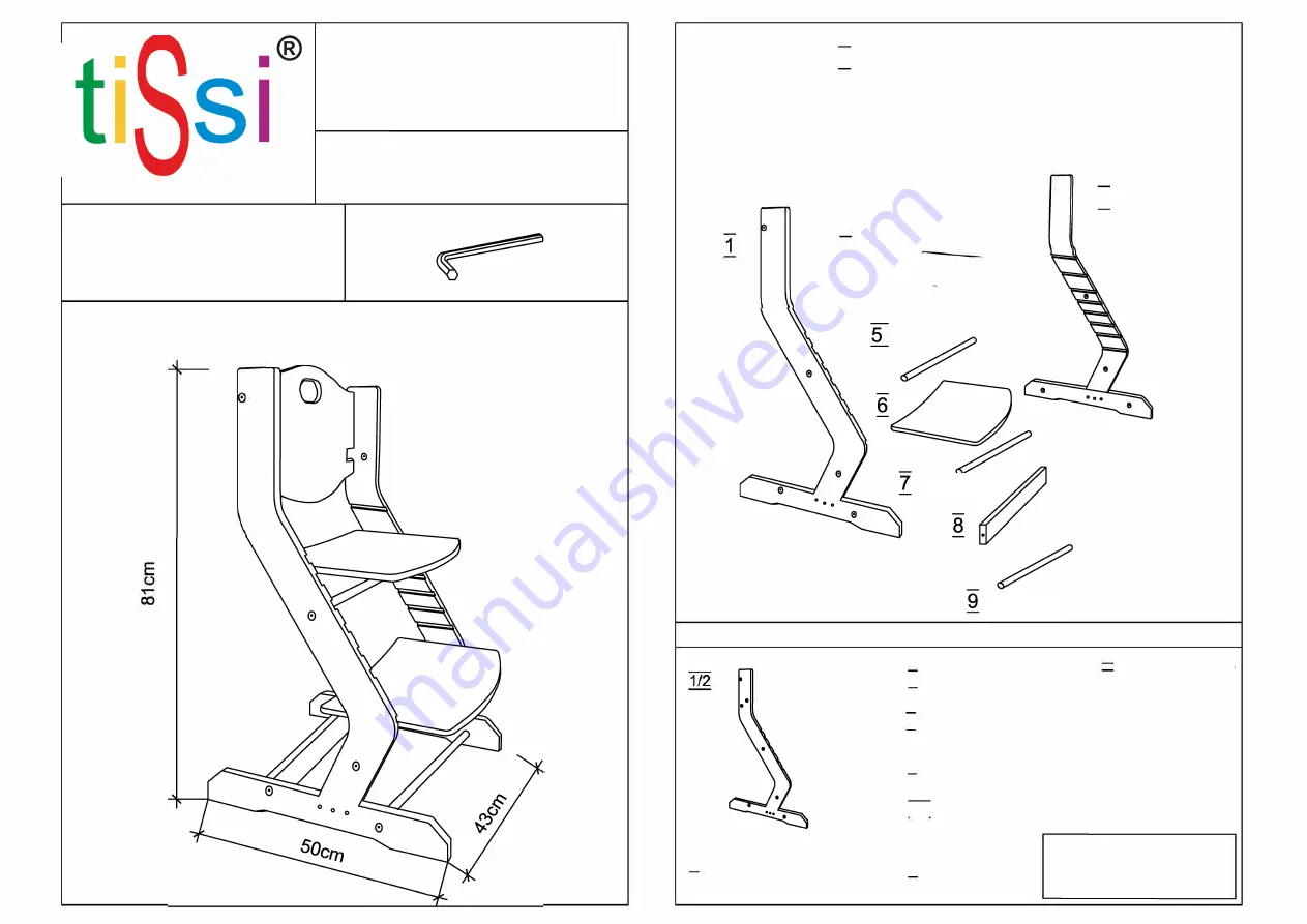 tiSsi DawOst High chair Directions For Use Manual Download Page 1