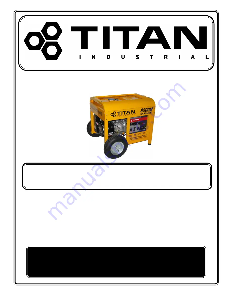 Titan TG 8500M Owner'S Manual Download Page 1