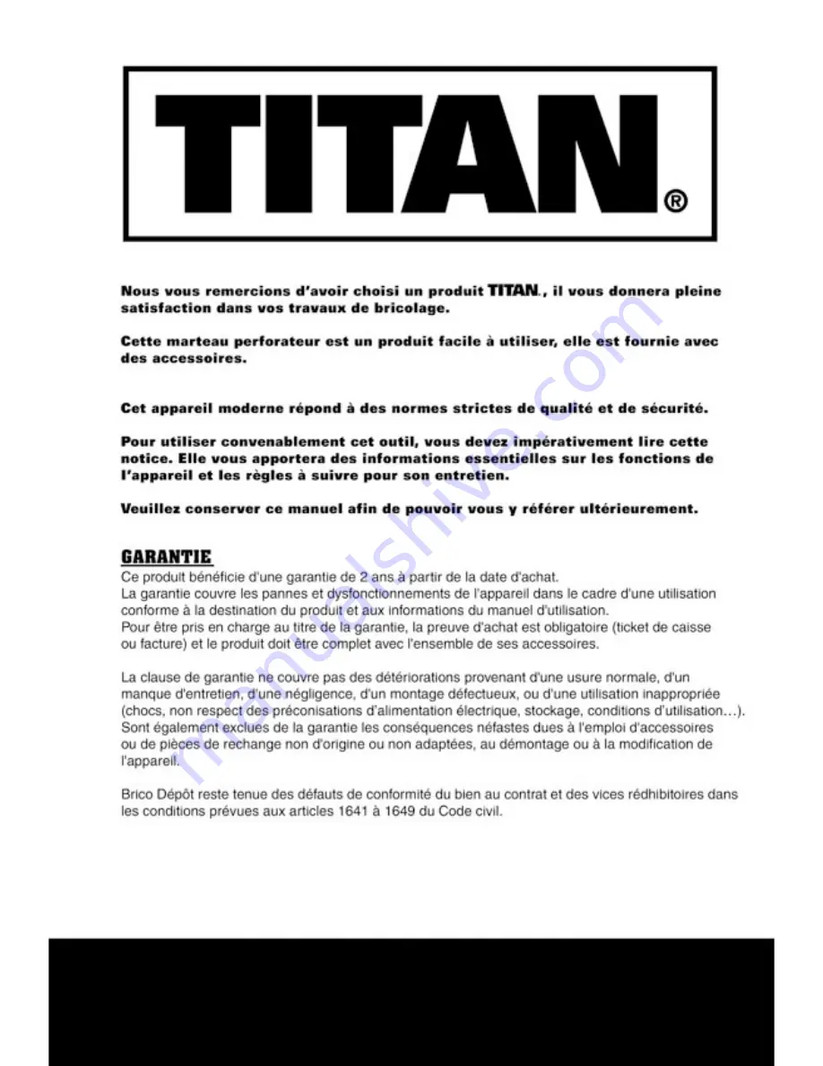 Titan TTB278SDS Safety And Operating Manual Download Page 20