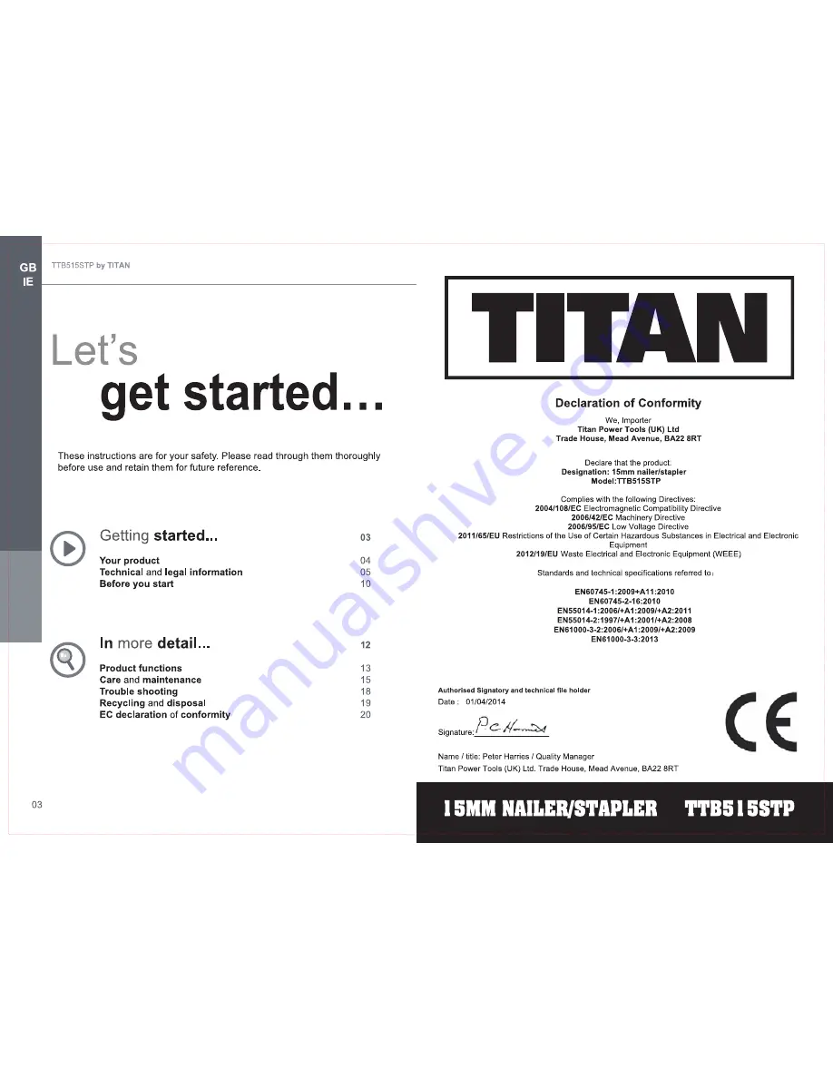 Titan TTB515STP Manual Download Page 4