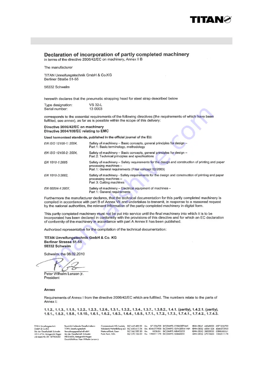 Titan VS-32-L Operating And Maintenance Instructions Manual Download Page 50