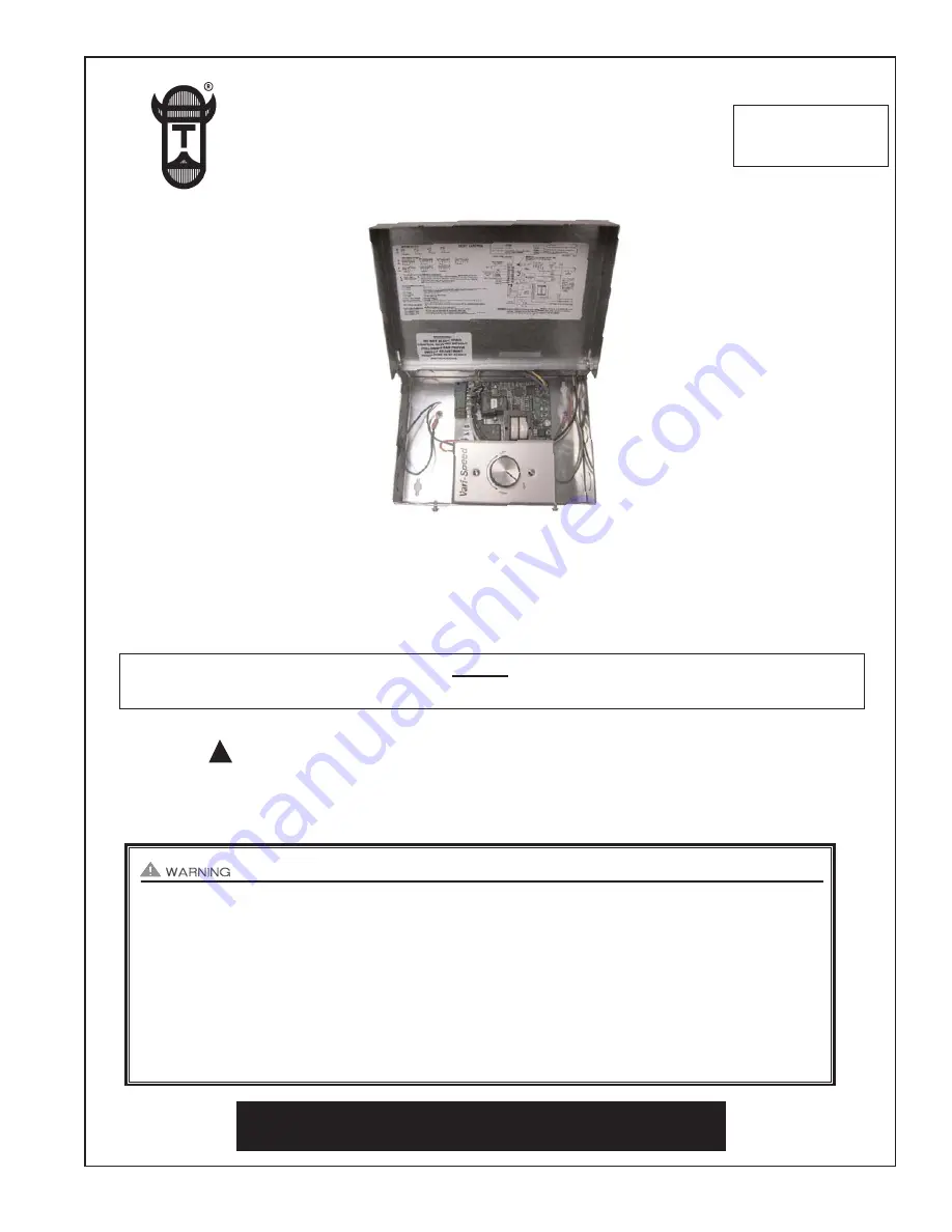 TJERNLUND UCRT Installation Instructions Manual Download Page 1