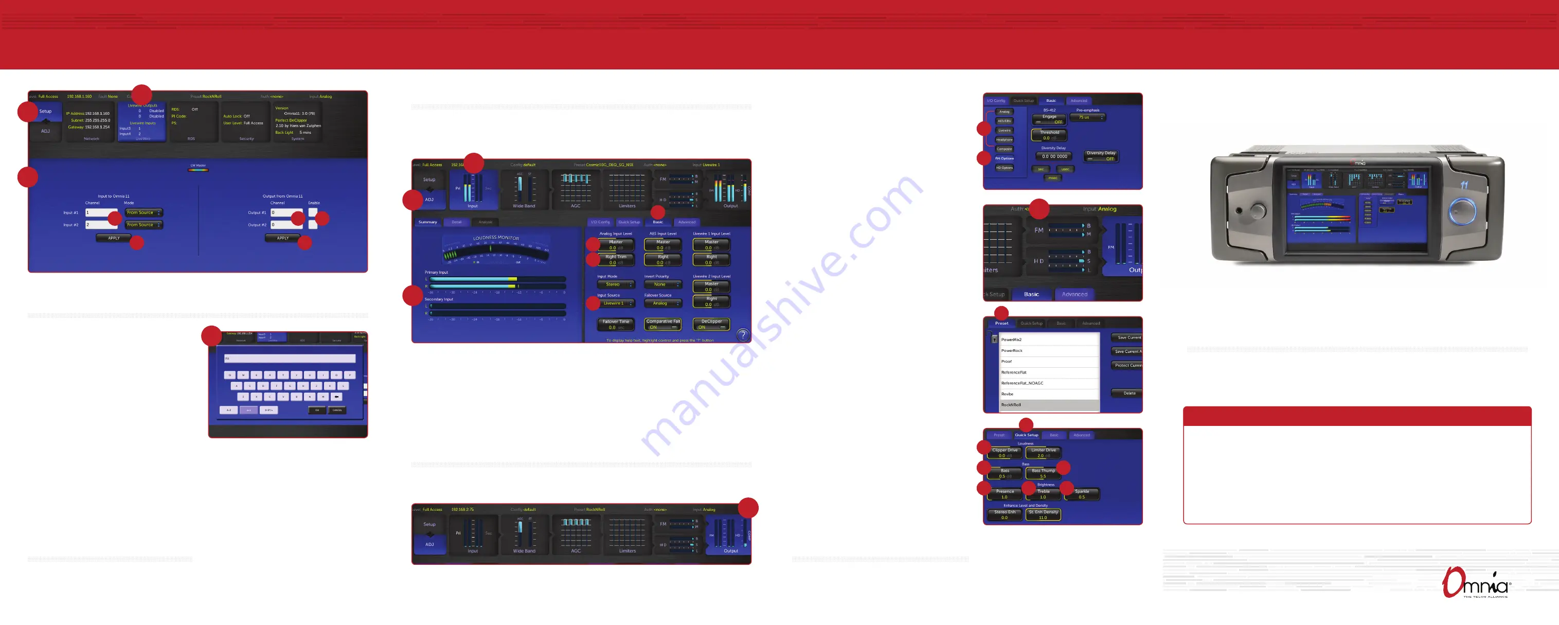 TLS Corporation OMNIA.11 Quick Start Installation Manual Download Page 1