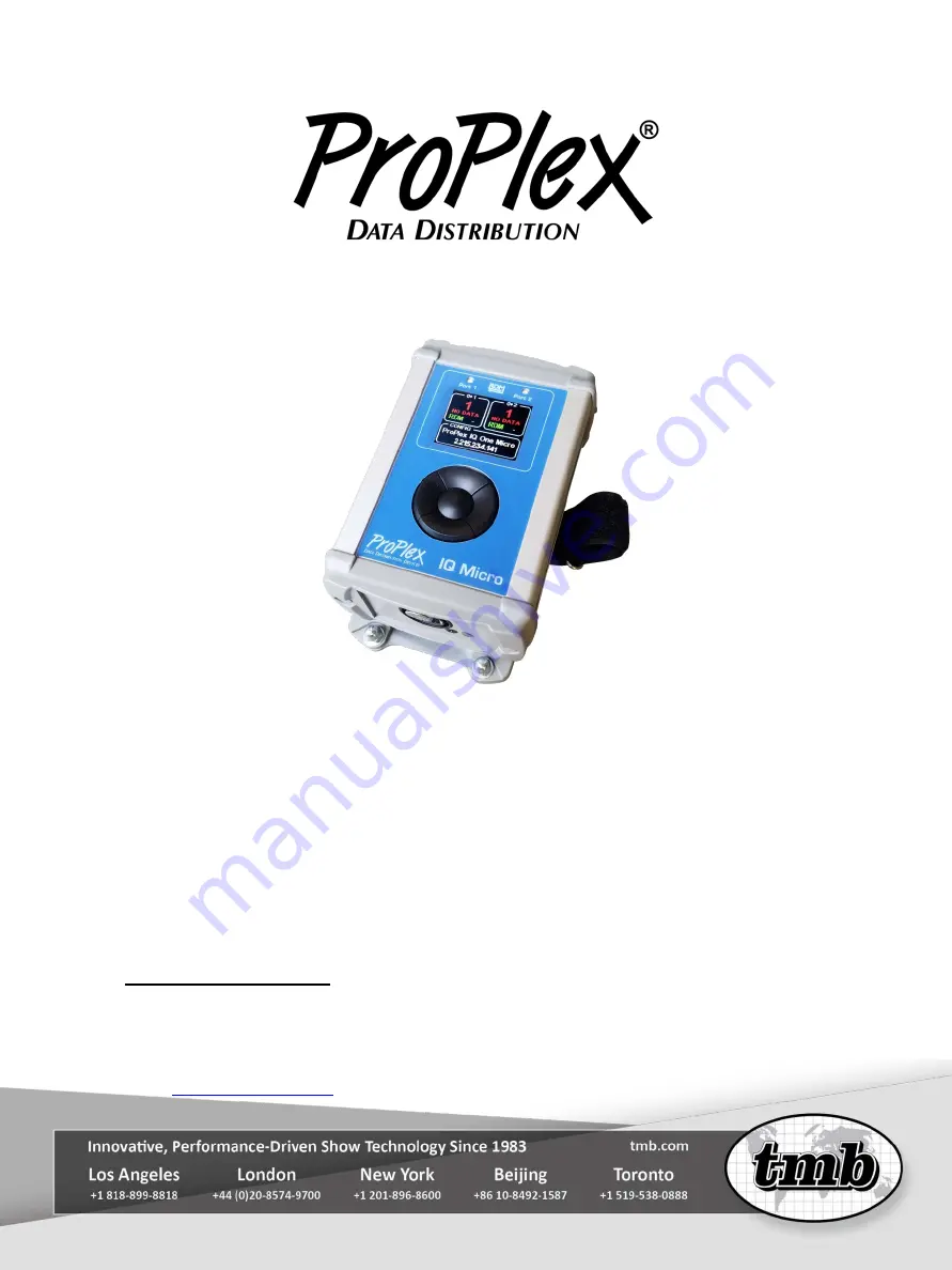 TMB ProPlex IQ Micro User Manual Download Page 1