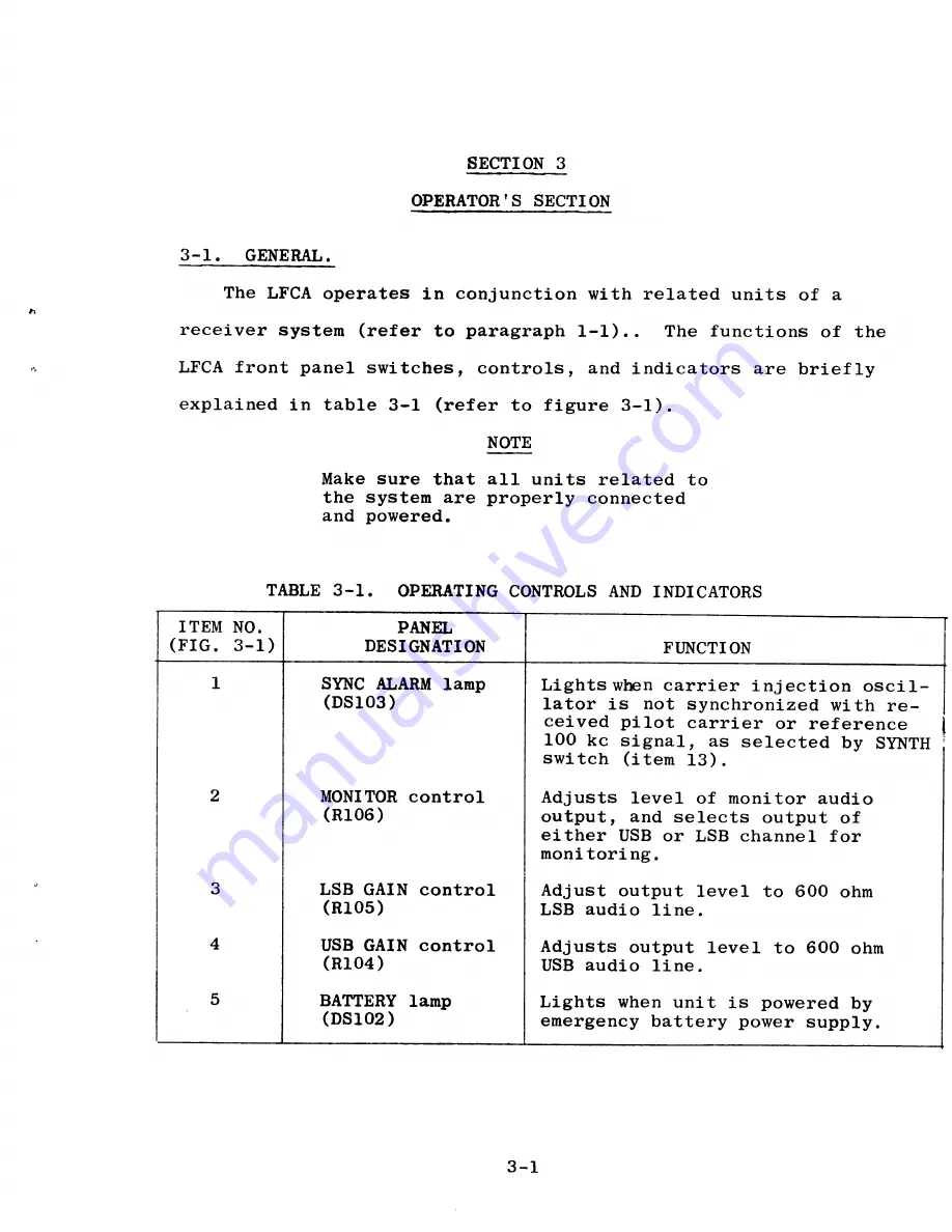 TMC LFCA-1 Technical Manual Download Page 19