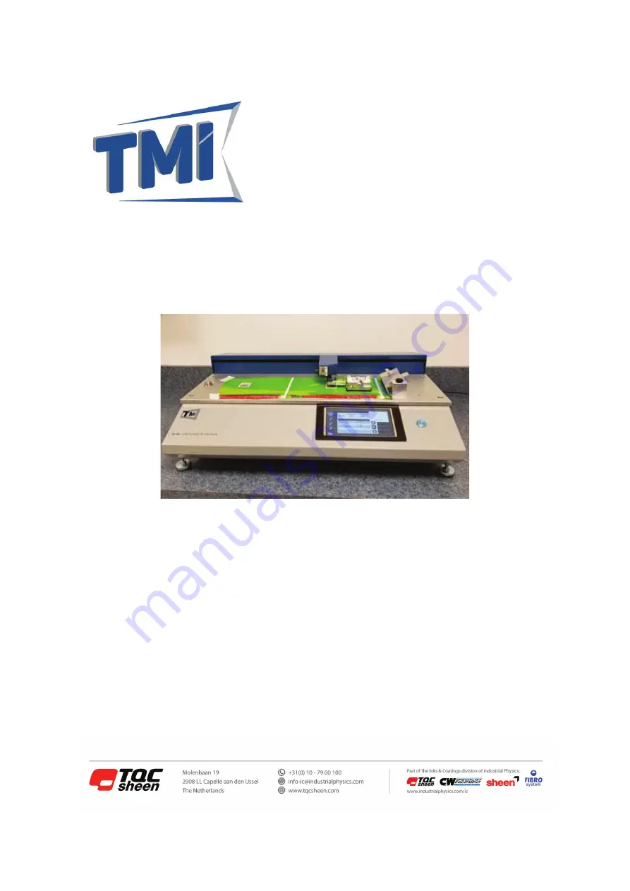 TMI Products TQC Sheen 32-76e Series Manual Download Page 1