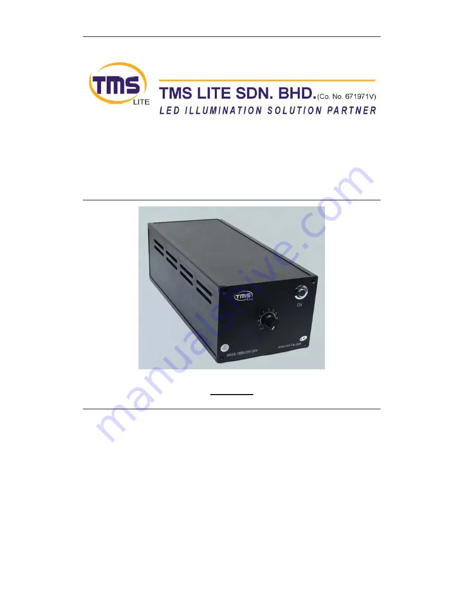 TMS Lite ANGX-1000-CH1-24V Скачать руководство пользователя страница 1