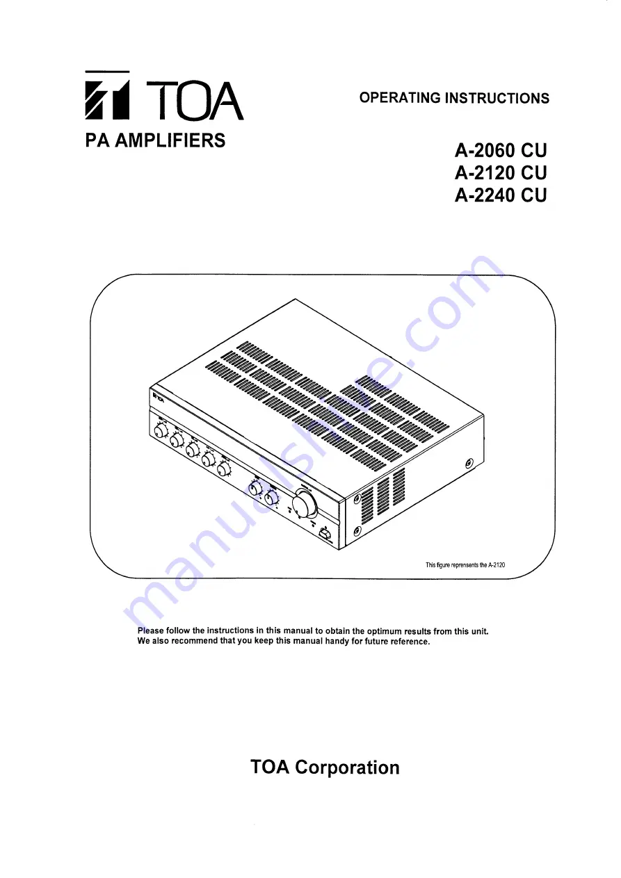 Toa A-2060 CU Operating Instructions Manual Download Page 1