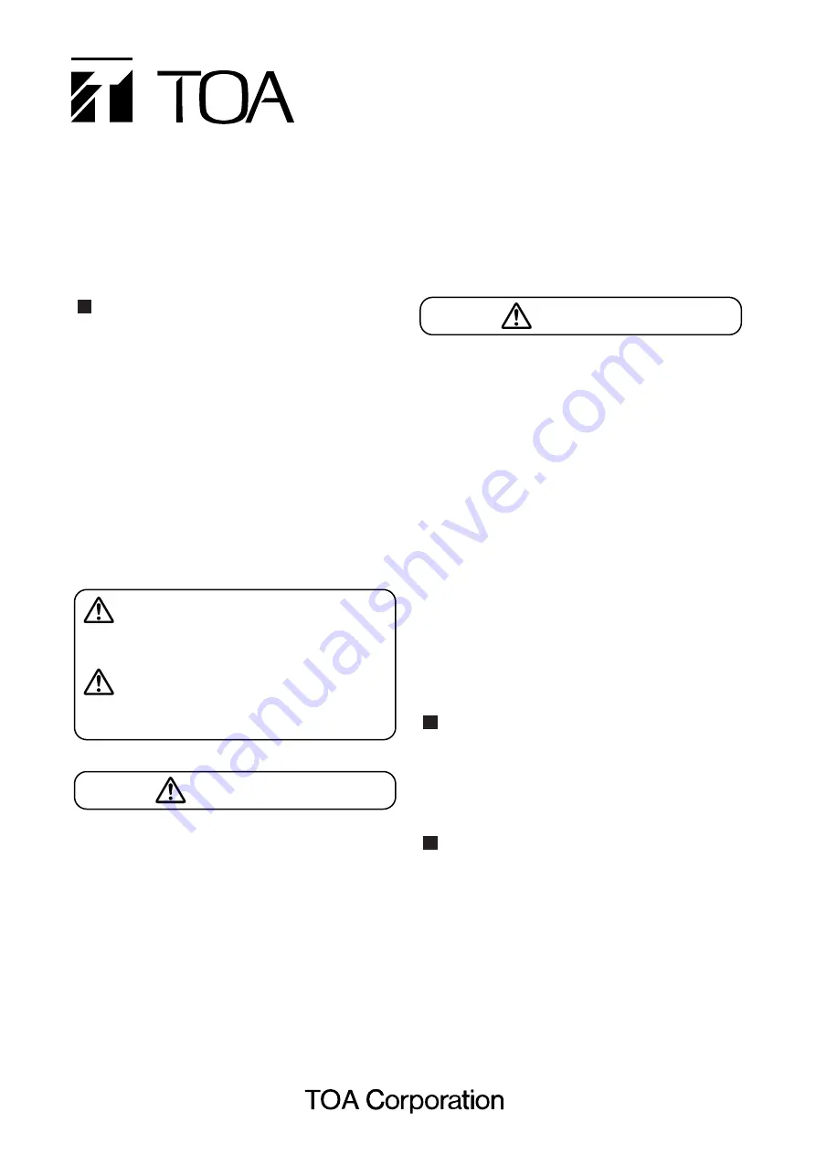 Toa C-BC100T Instruction Manual Download Page 1