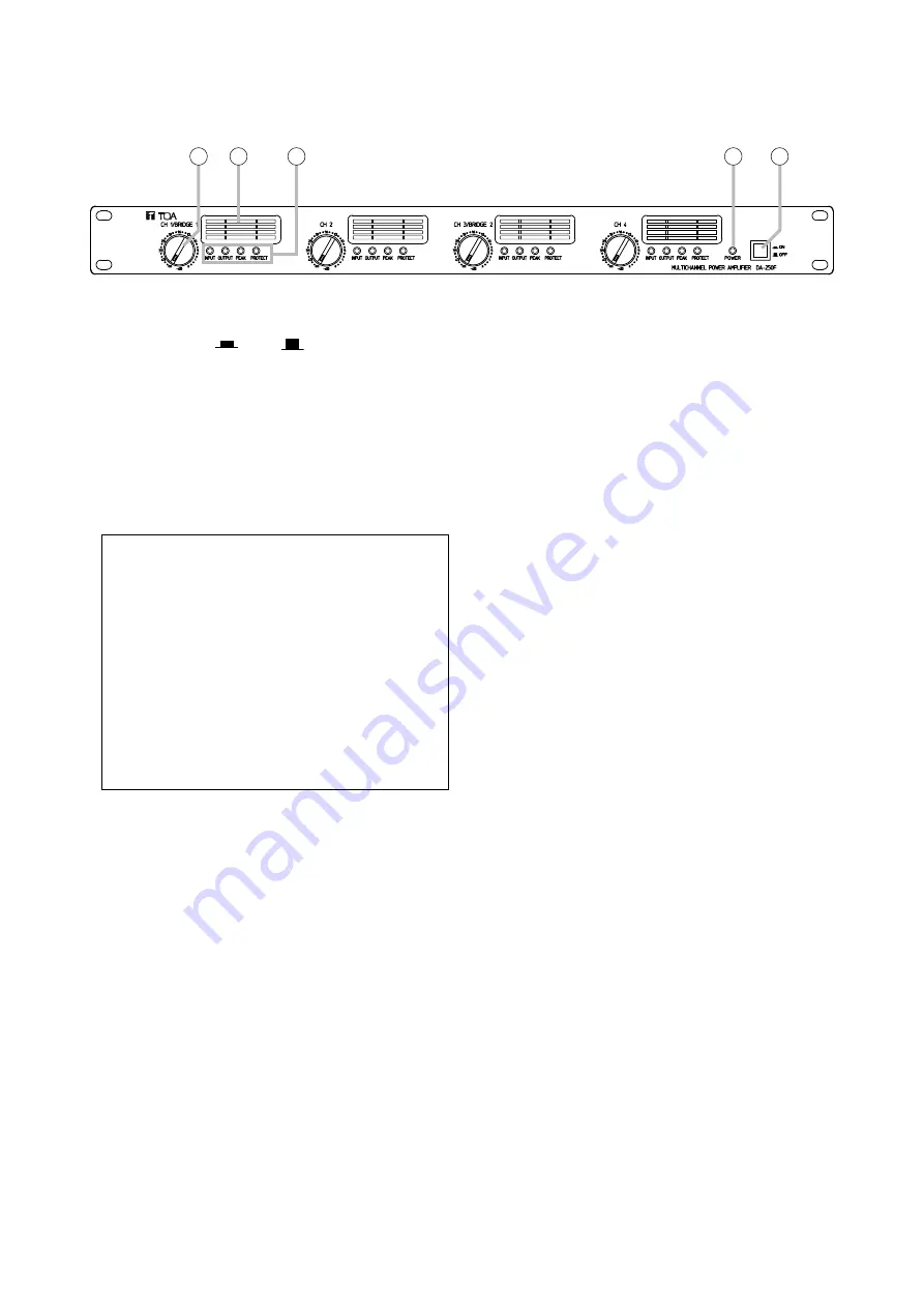 Toa DA-250F CU Operating Instructions Manual Download Page 8