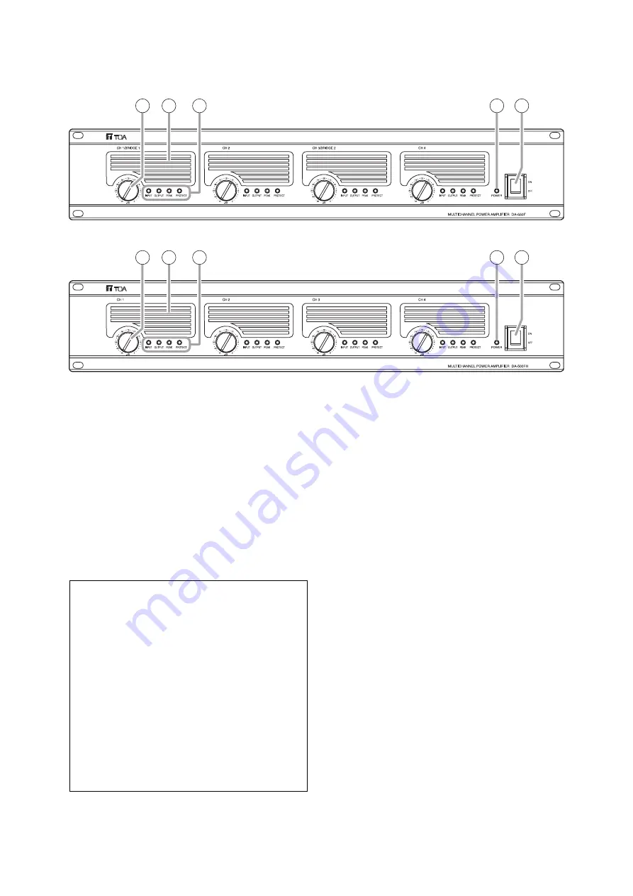 Toa DA-500FH CE Operating Instructions Manual Download Page 6