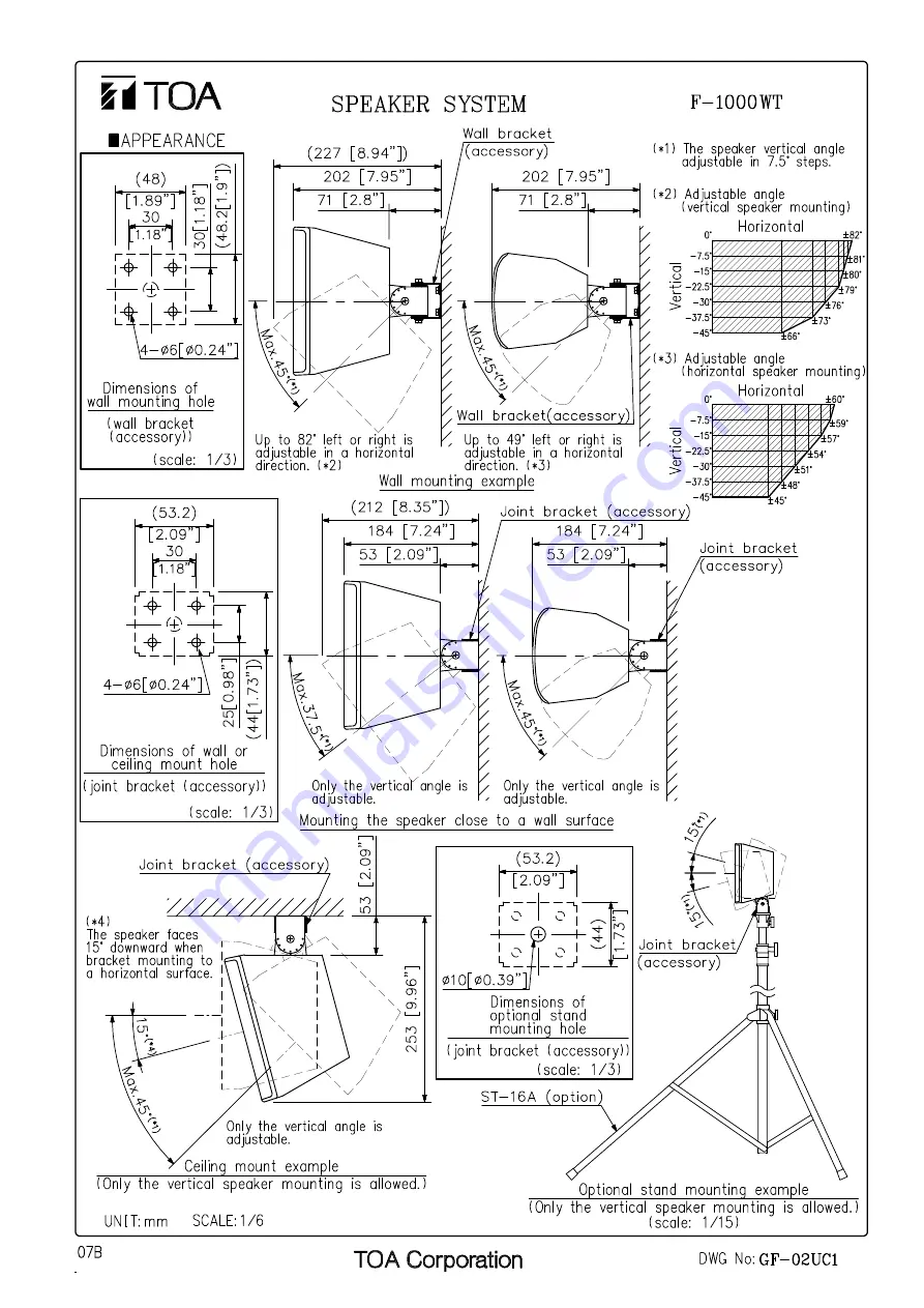 Toa F-1000WT Specifications Download Page 2