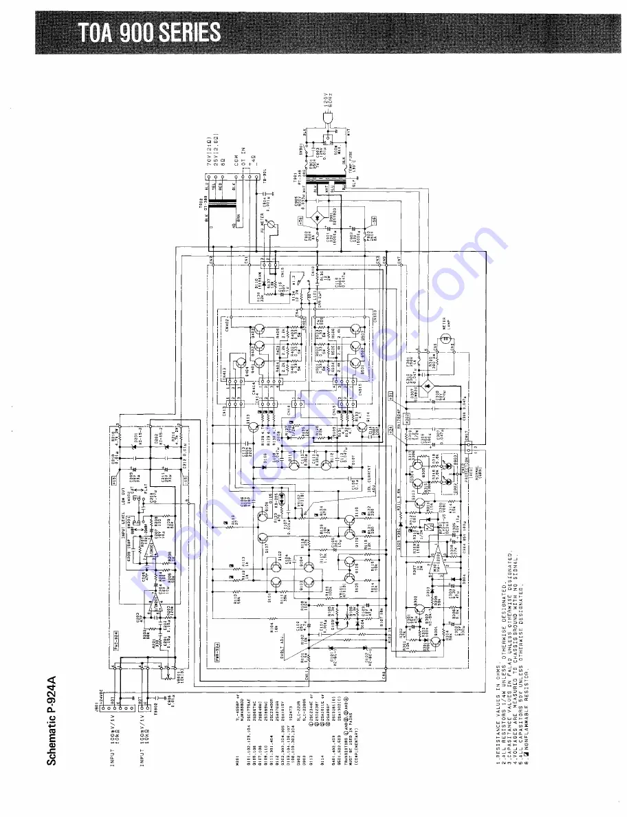 Toa P-924A Operating Instructions Manual Download Page 9