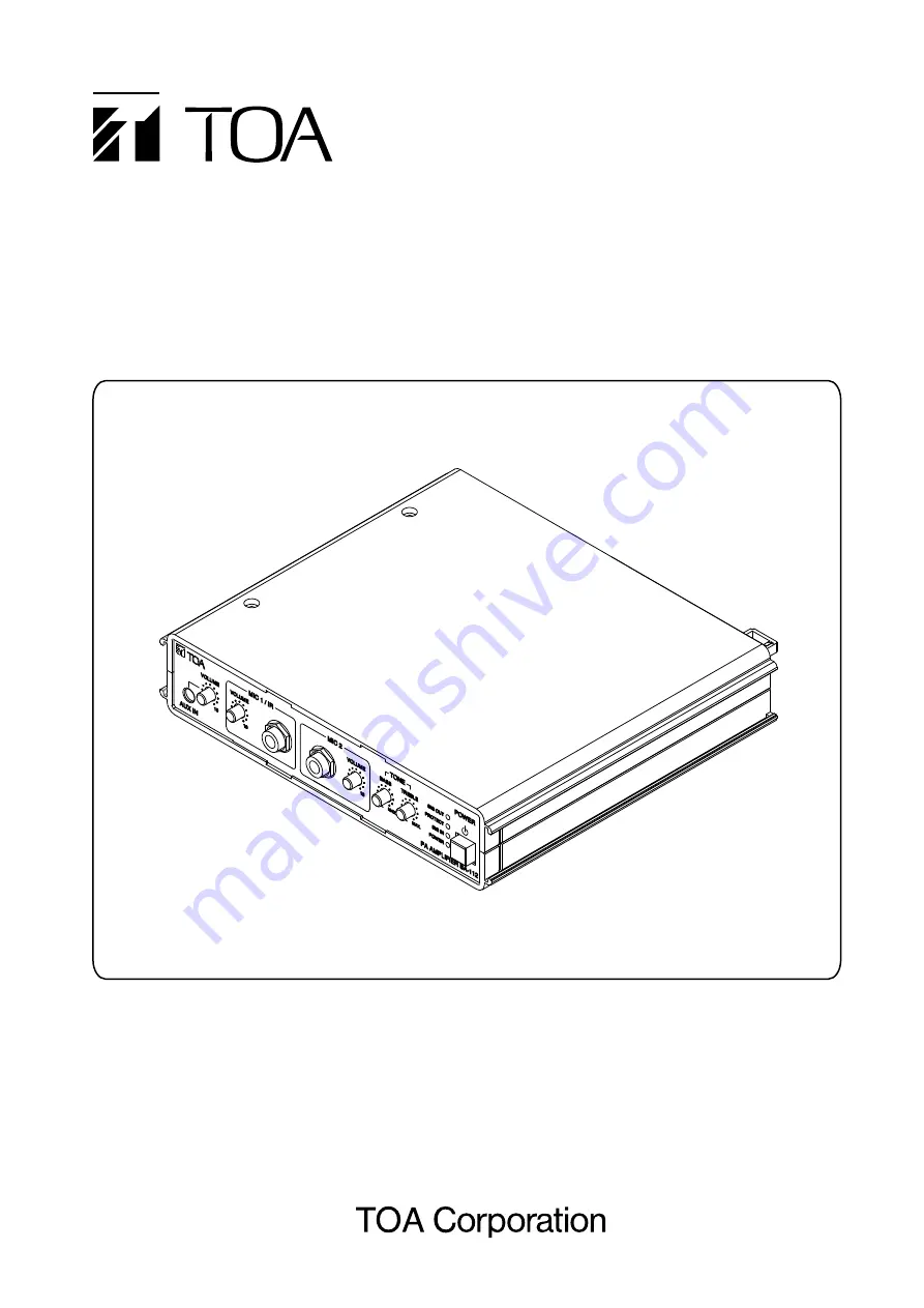 Toa SA-112 CE Operation Manual Download Page 1