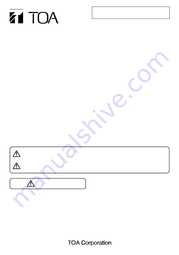 Toa WT-5100 Operating Instructions Manual Download Page 1