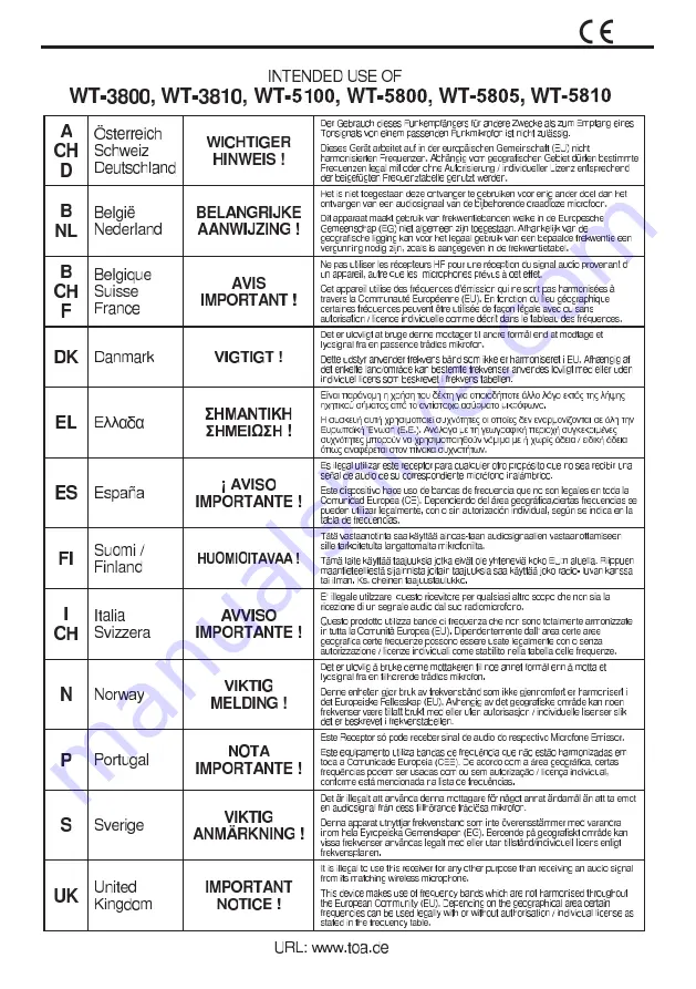 Toa WT-5100 Operating Instructions Manual Download Page 39