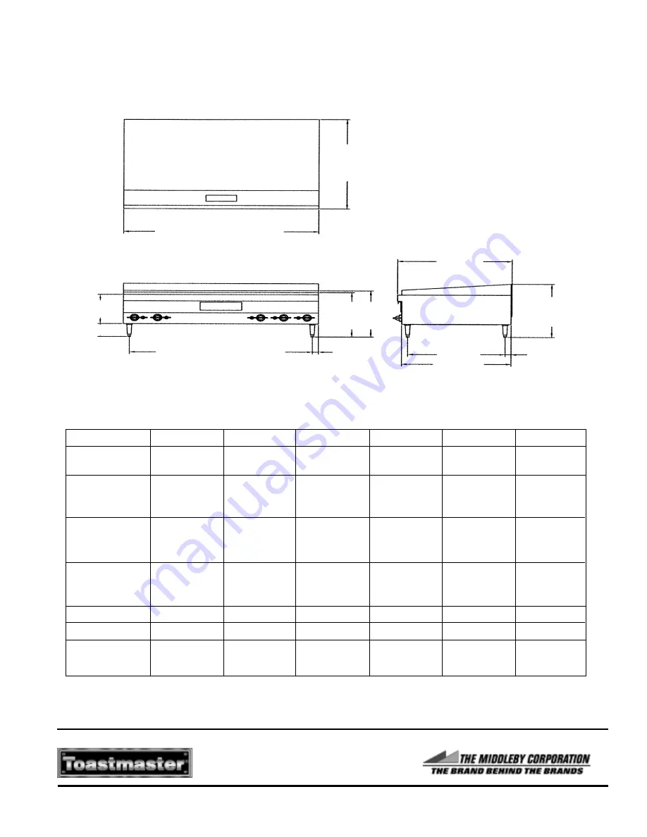 Toastmaster TECG732467 Specifications Download Page 2