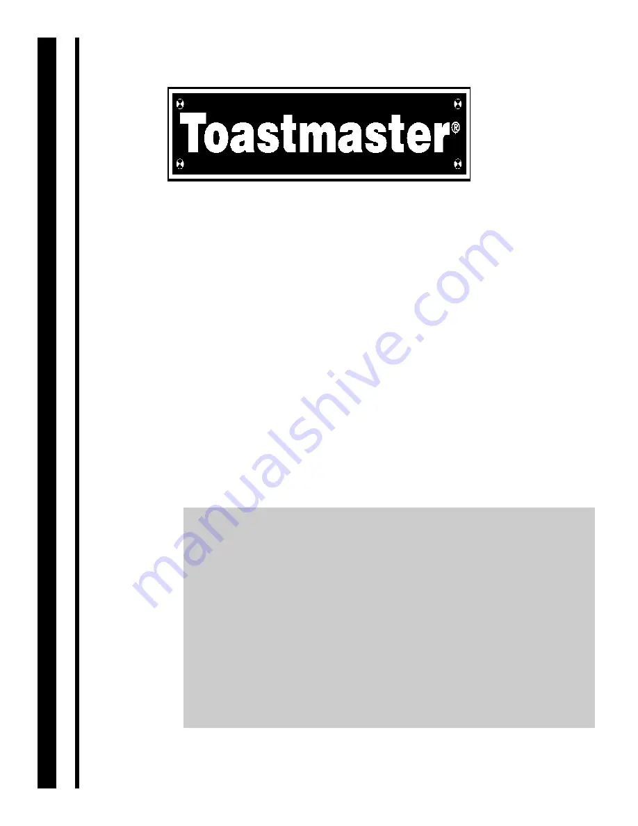 Toastmaster XO-1N Owner'S Manual Download Page 1