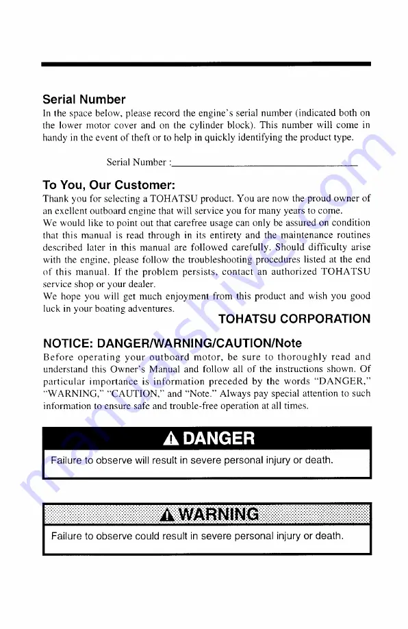 TOHATSU MFS 2 Owner'S Manual Download Page 4