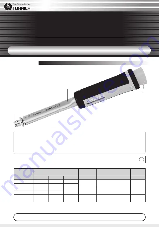 Tohnichi CL2NX8D Operating Instruction Download Page 1