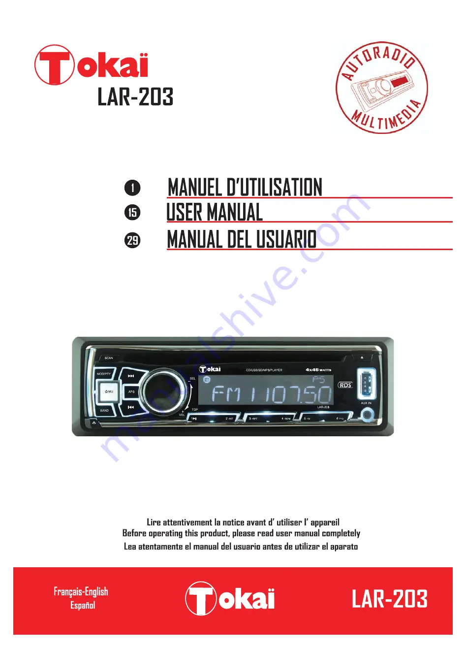 Tokai LAR-203 User Manual Download Page 1