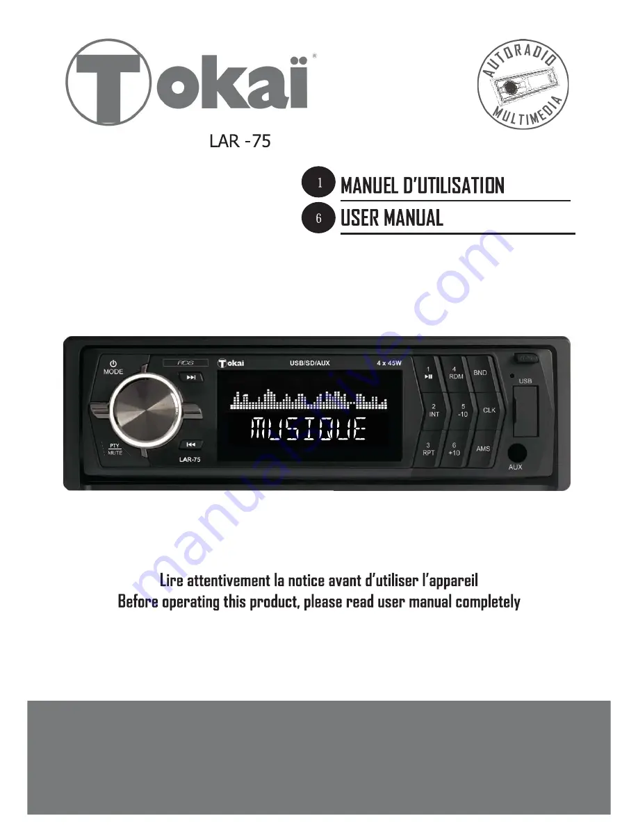 Tokai LAR-75 User Manuals Download Page 1