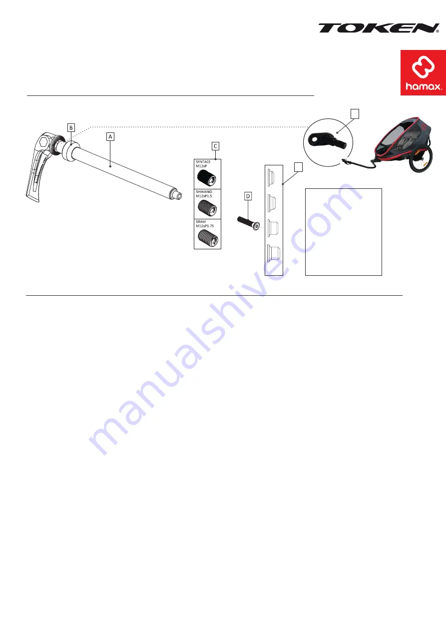 Token Hamax Hitch Adapter for 12 mm Thru Axle Installation Manual Download Page 6