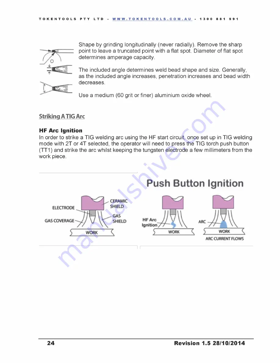 Tokentools Alusync 200 ACDC IGBT GTAW Instruction Manual Download Page 25