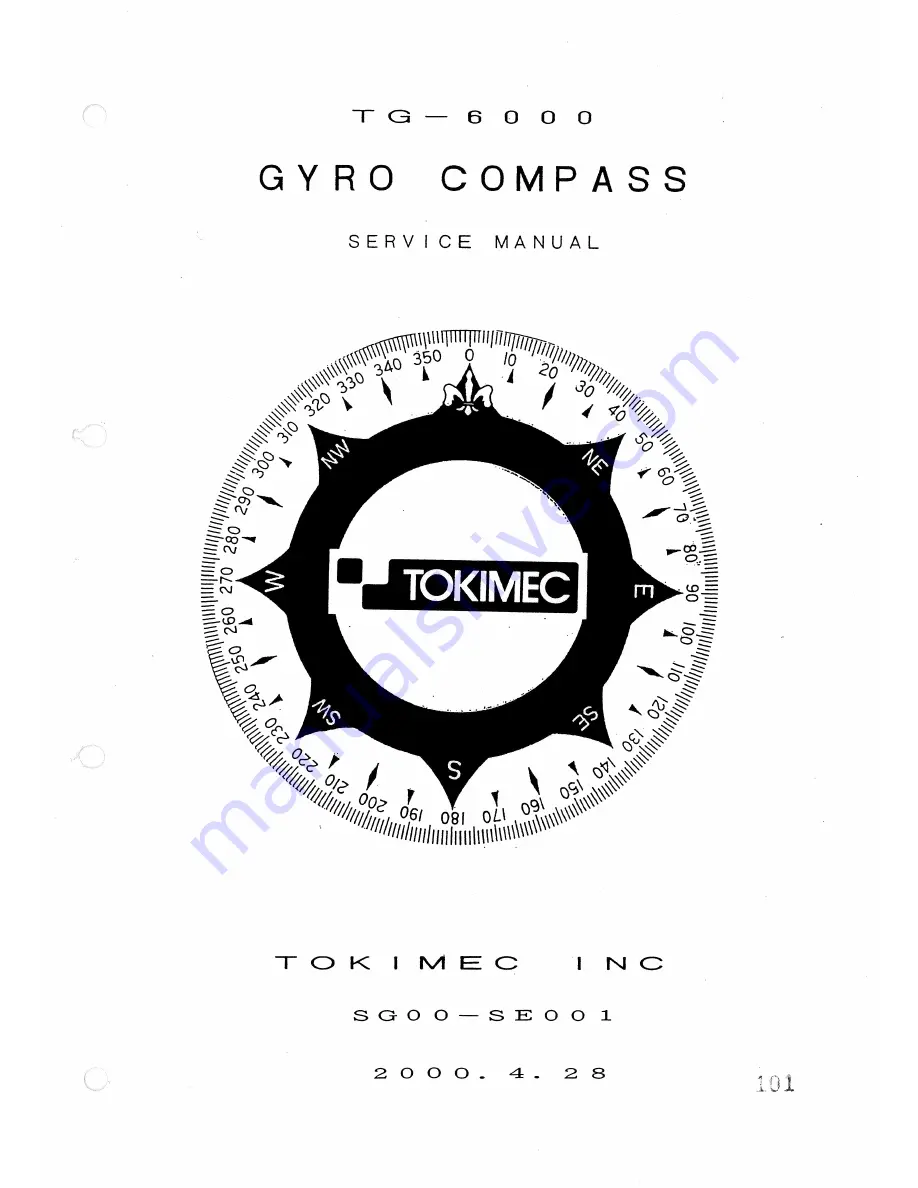 Tokimec TG-6000 Service Manual Download Page 1