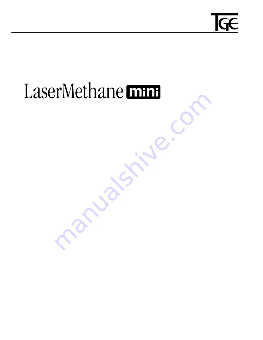 Tokyo Gas Engineering Solutions Corporation Laser Methane Mini Operation Manuals Download Page 1