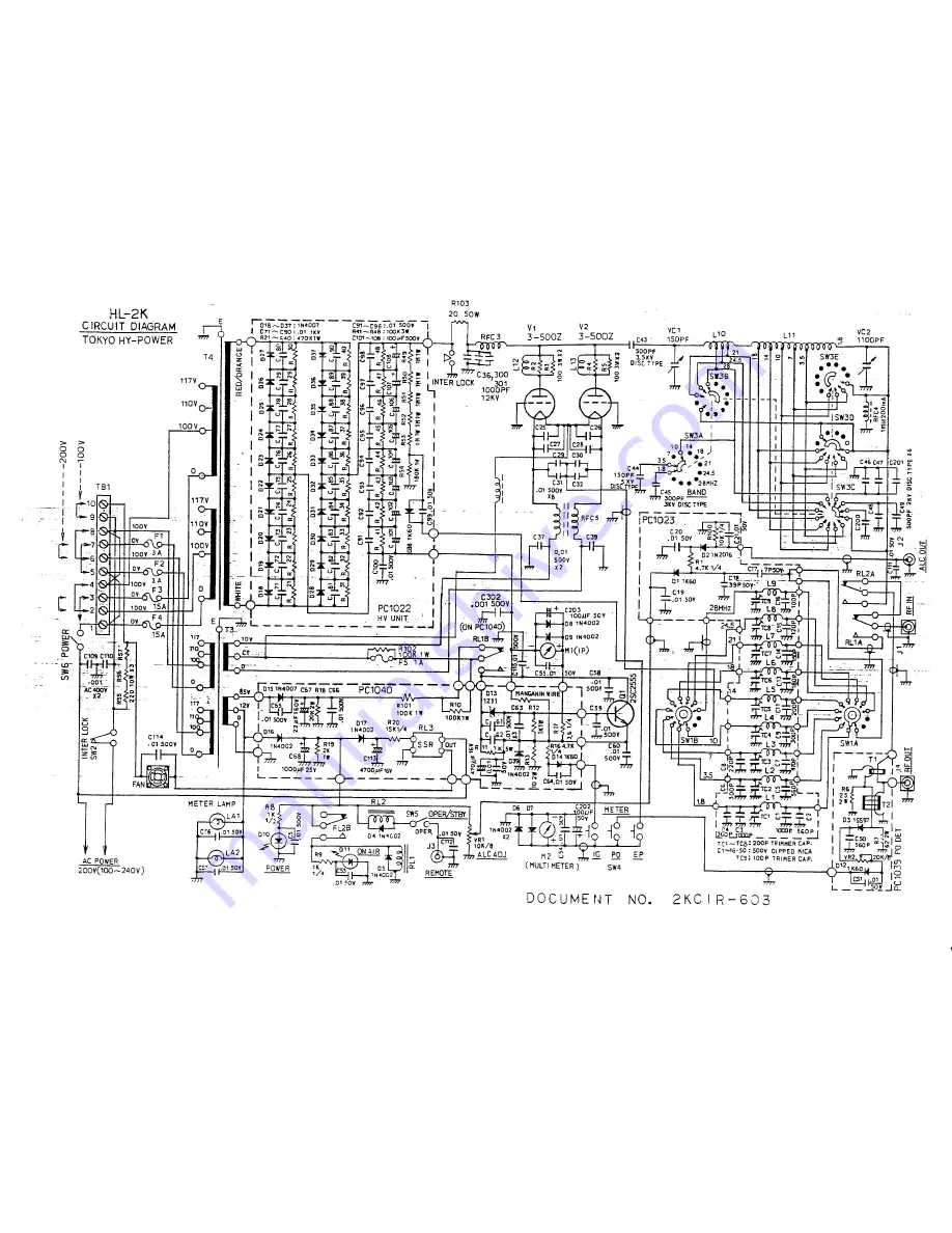 Tokyo Hy-Power HL-2K Instruction Manual Download Page 22