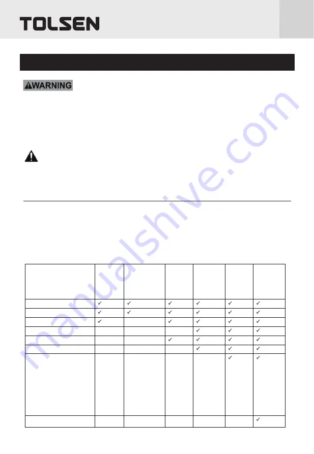 TOLSEN TOOLS 79986 Instruction Manual Download Page 15