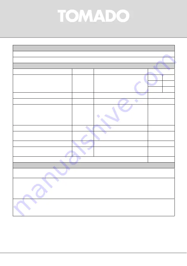 tomado TDW5501B Instruction Manual Download Page 22