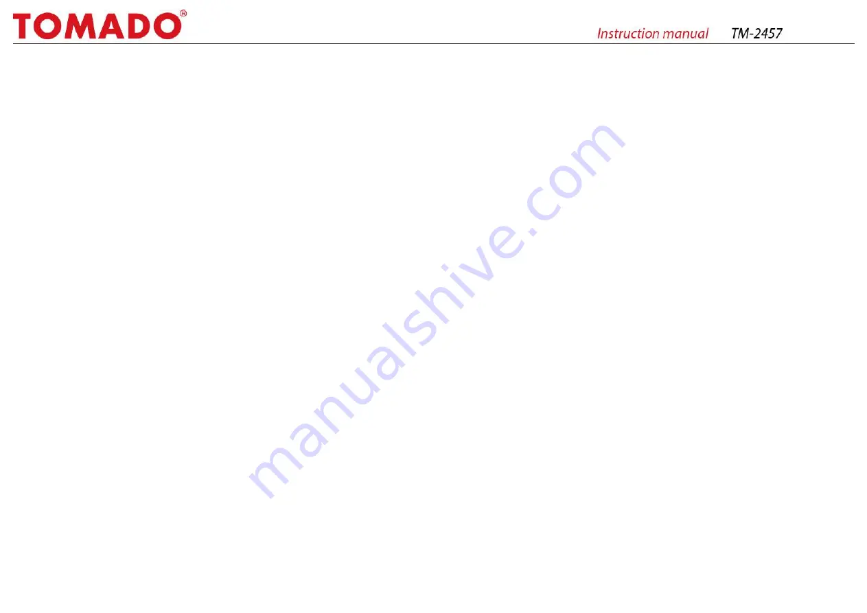 tomado TM-2457 Instruction Manual Download Page 21