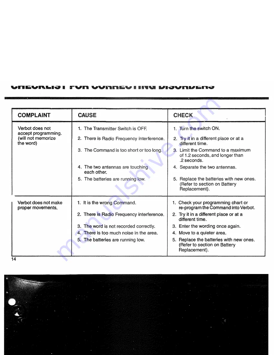 Tomy Verbot Instruction Manual Download Page 14