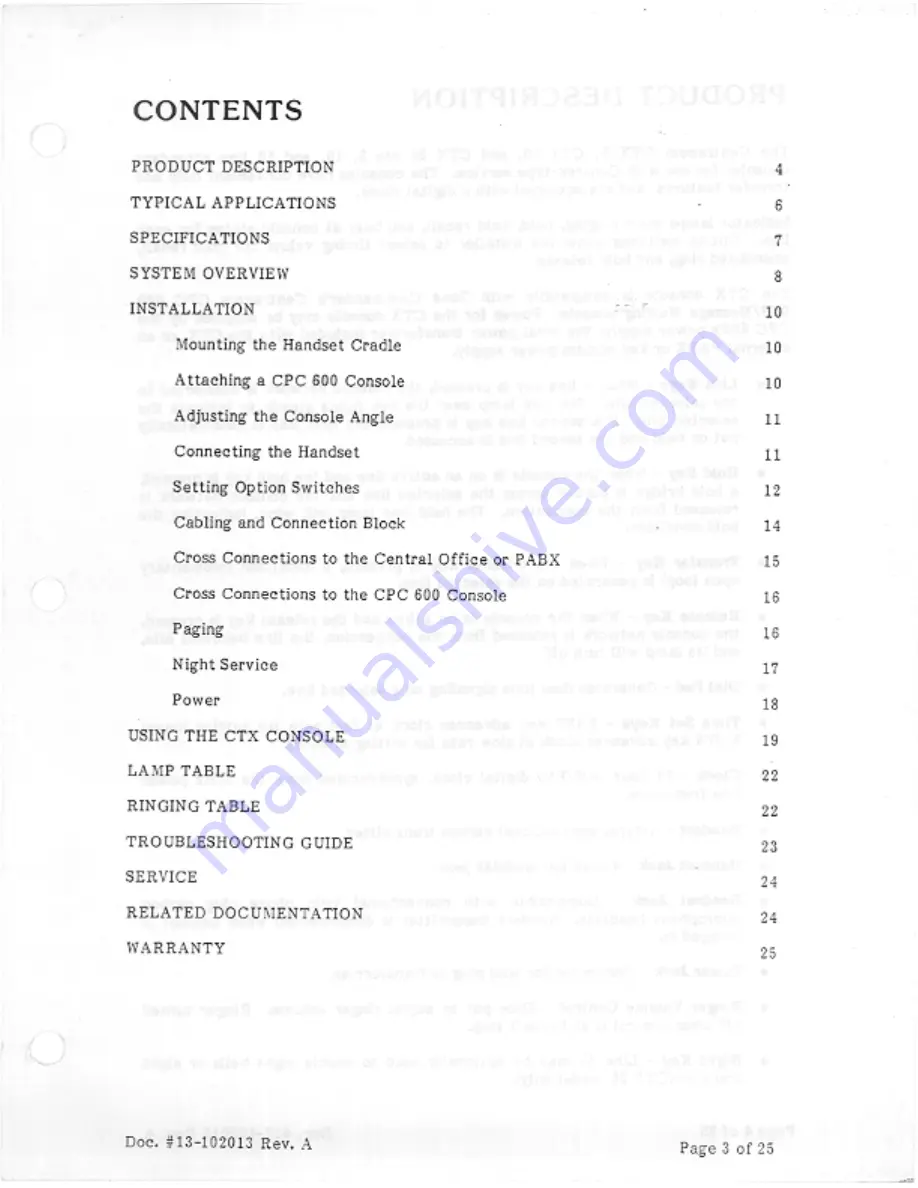 Tone Commander Centracom CTX Installation Instructions Manual Download Page 3