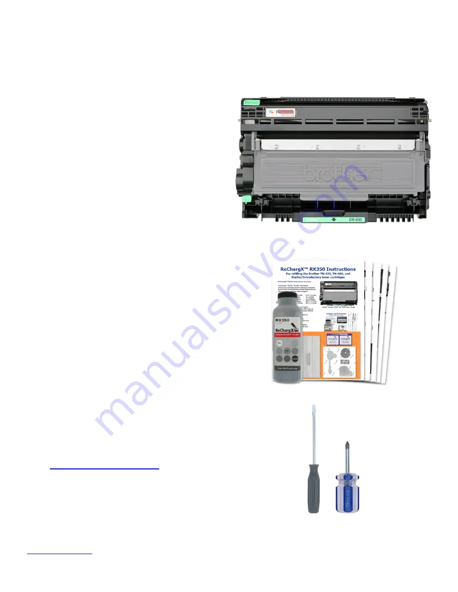 TonerRefillKits brother ReChargX RX350 Instructions Manual Download Page 1