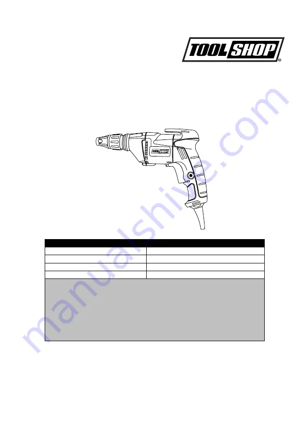 Tool Shop 241-9931 Скачать руководство пользователя страница 1