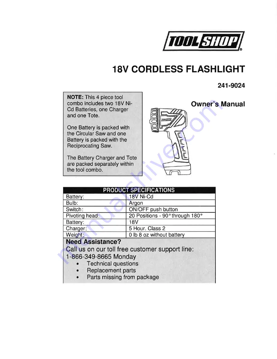 Toolshop 241-9024 Owner'S Manual Download Page 63