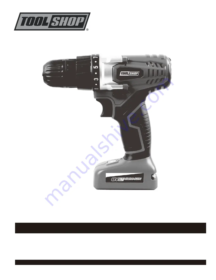 Toolshop 8 VOLT CORDLESS DRILL Operator'S Manual Download Page 1