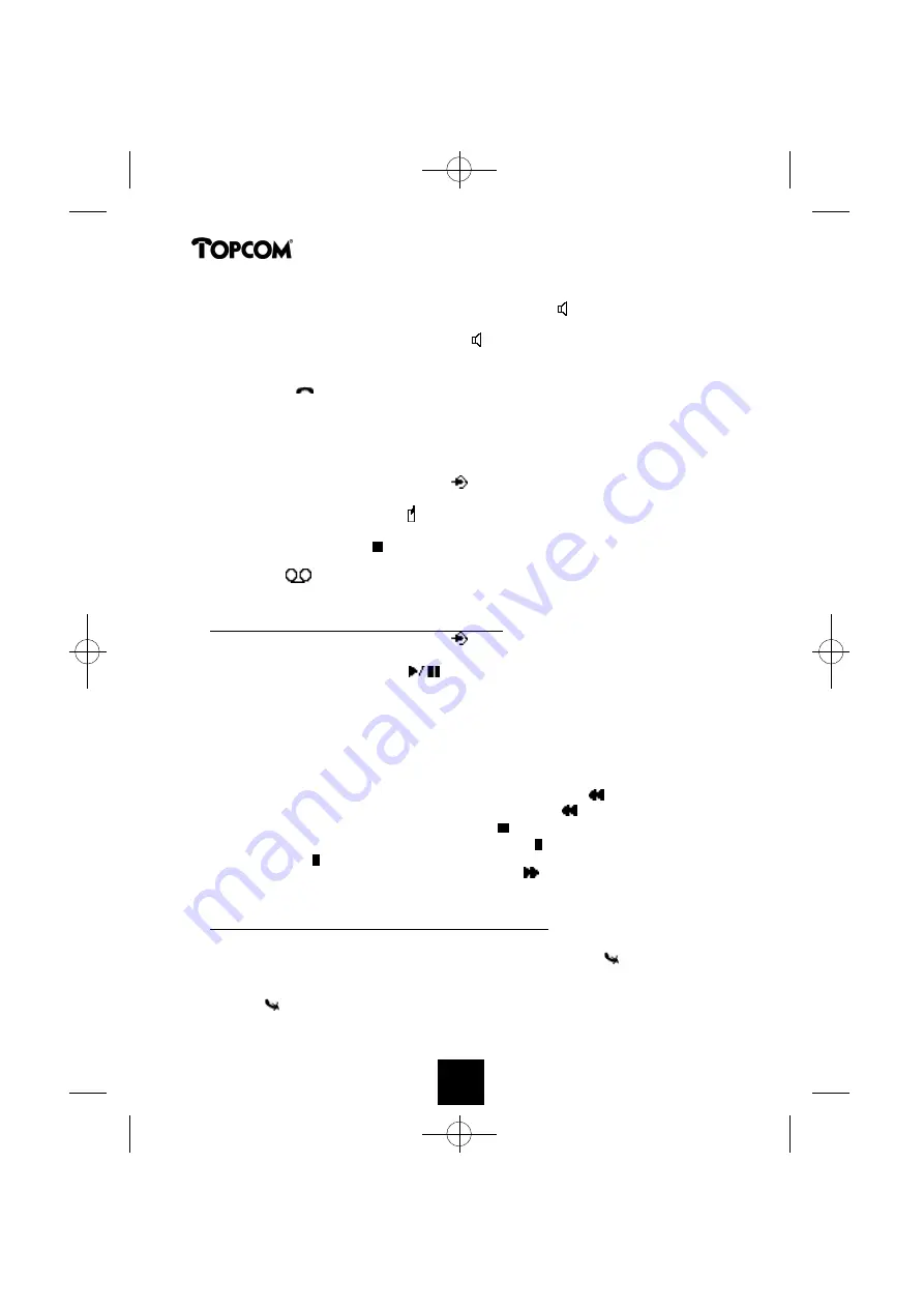 Topcom BUTLER 1250 Скачать руководство пользователя страница 70