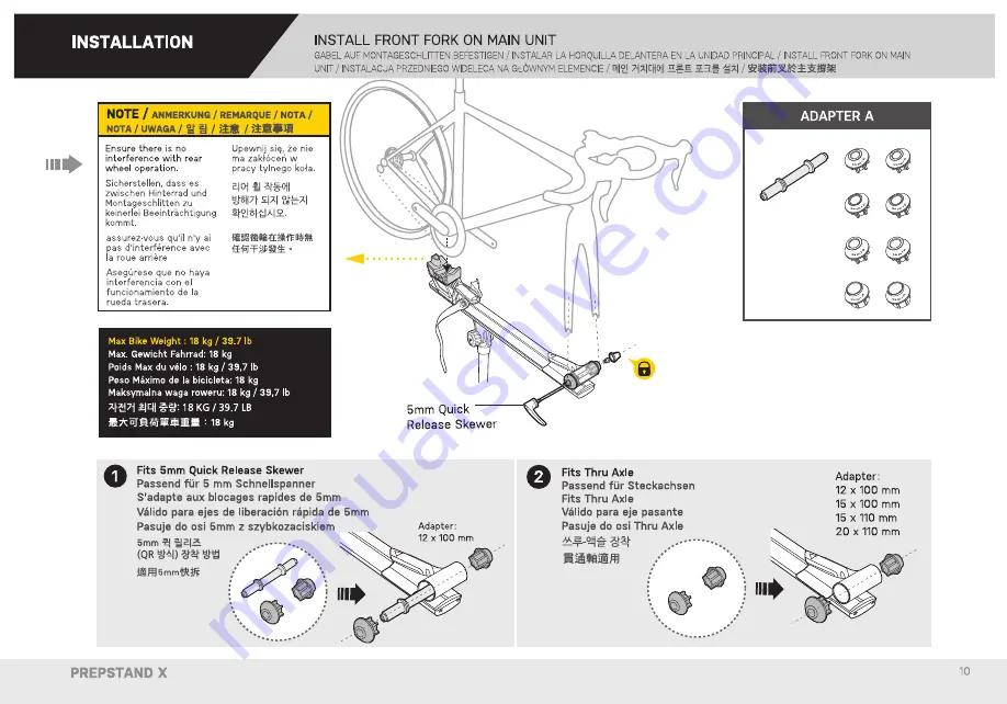 Topeak PRESTAND X Manual Download Page 11