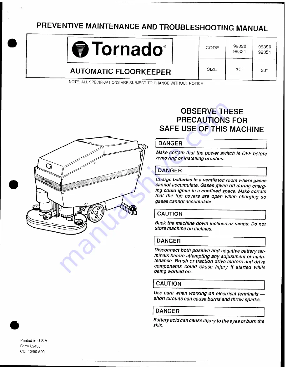 Tornado 24 Volt Preventive Maintenance And Troubleshooting Manual Download Page 1