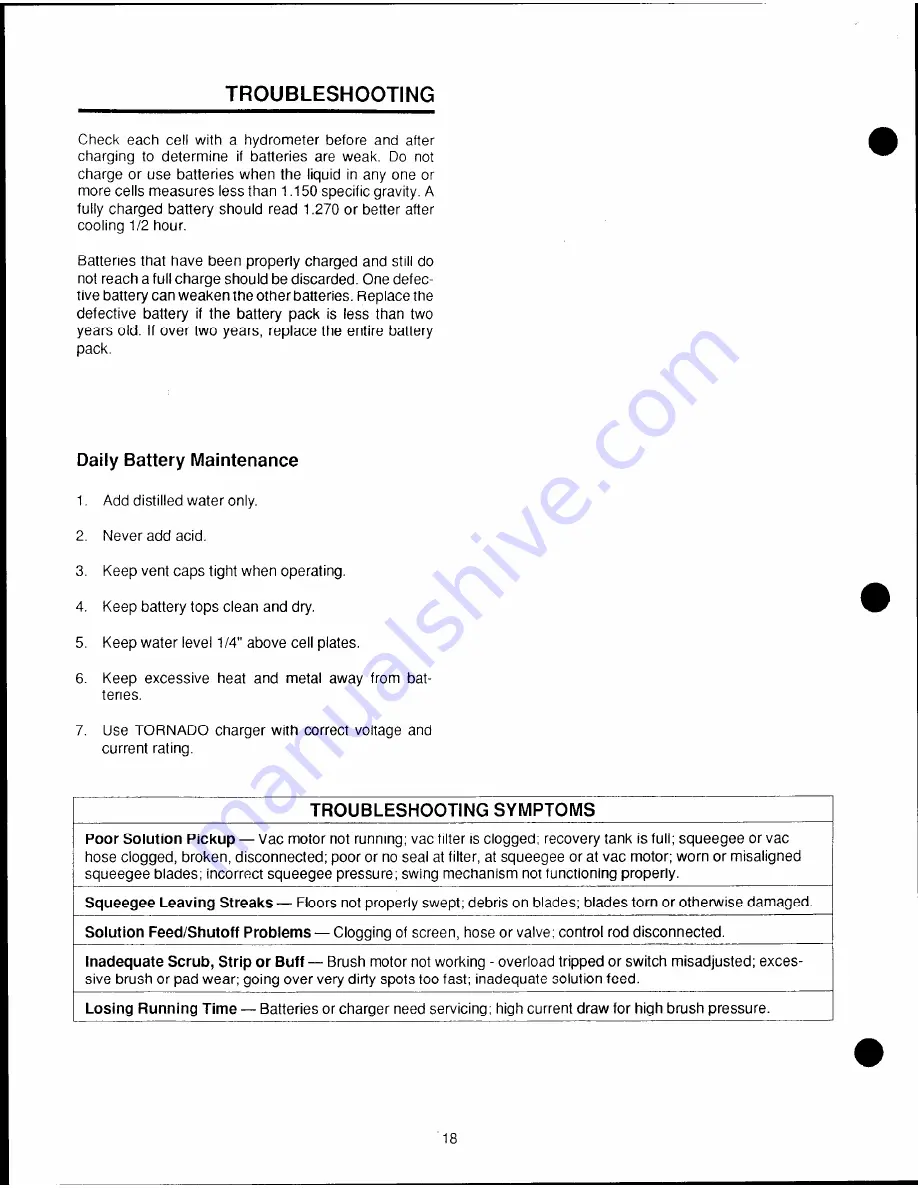 Tornado 24 Volt Preventive Maintenance And Troubleshooting Manual Download Page 20