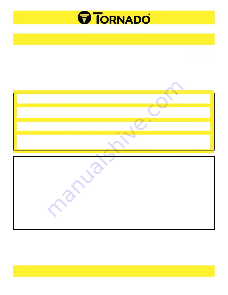 Tornado 98145 Operation Manual Download Page 2