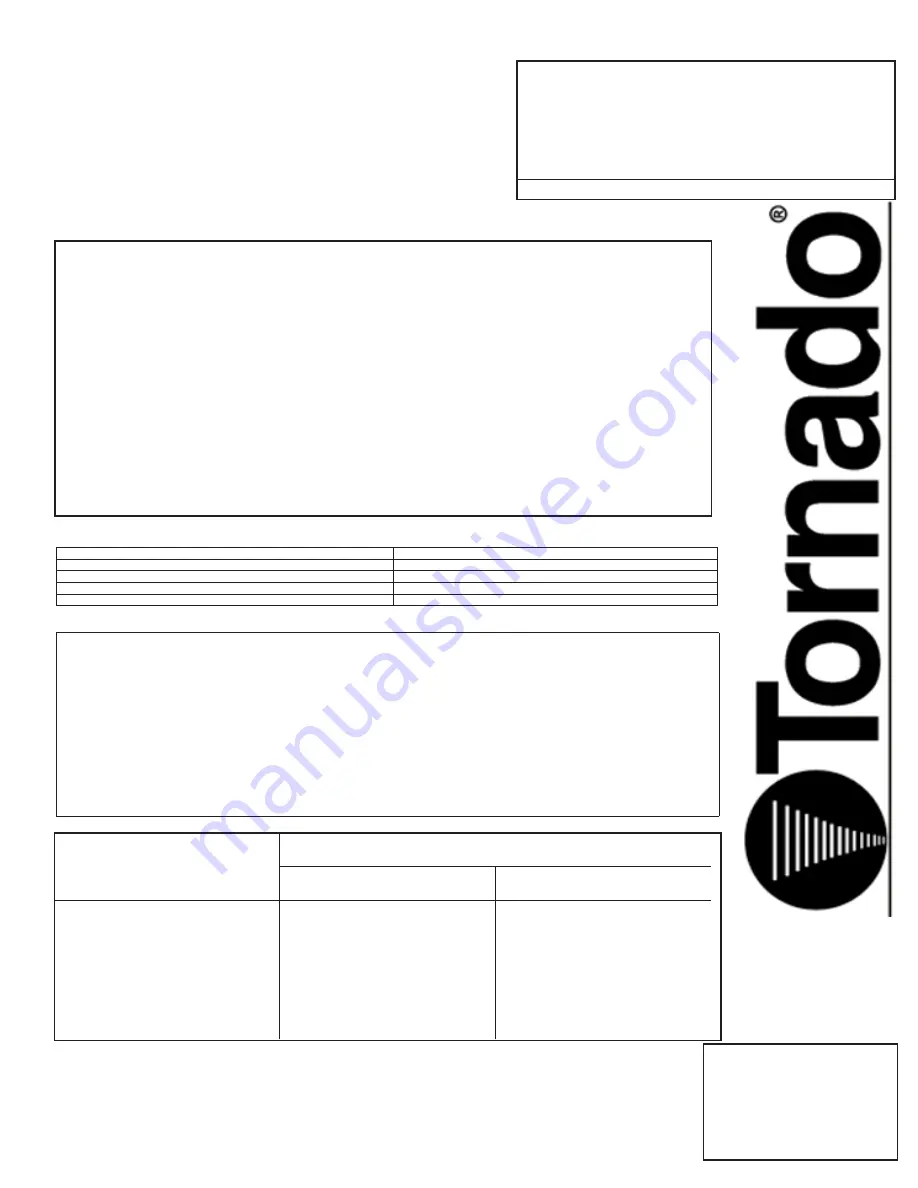 Tornado 99105A Operation & Maintenance Manual Download Page 17