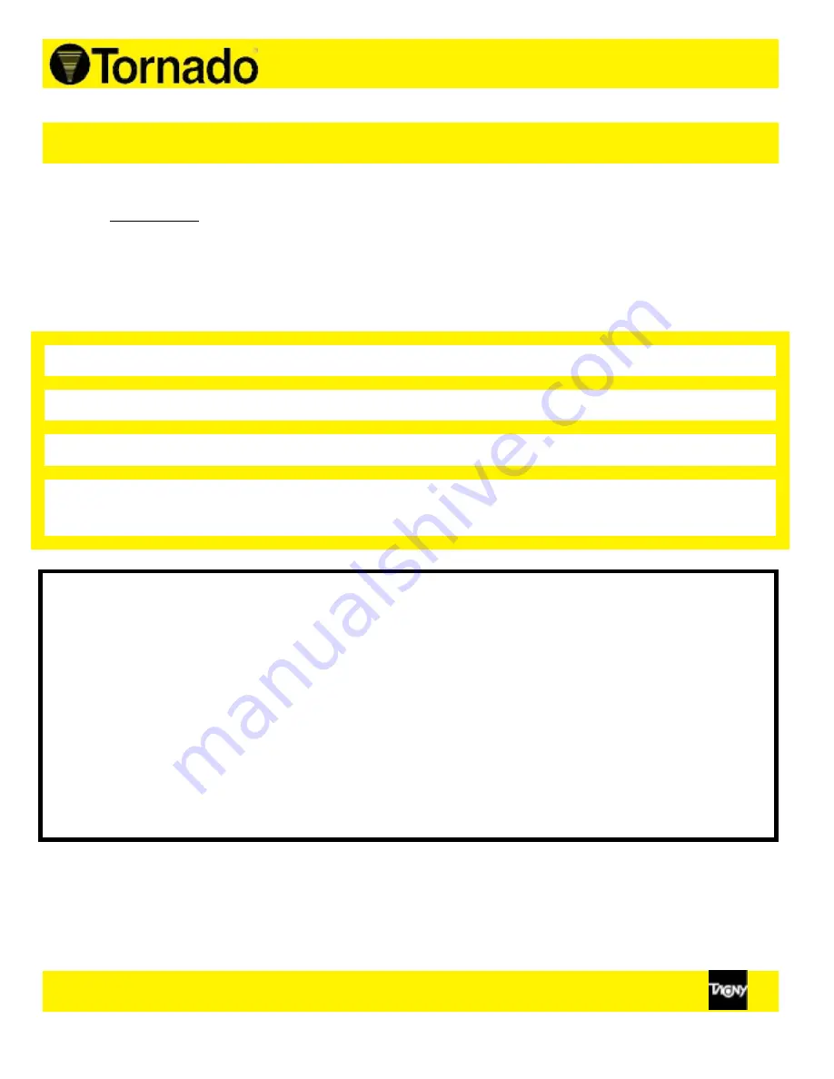 Tornado Windshear Downdraft 98784 Operation & Maintenance Manual Download Page 2